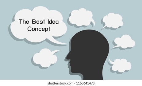 The Best concept with man and many bubbles idea, big idea