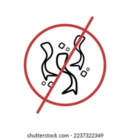 The best confetti popper or party paper forbidden sign, vector illustration in trendy style, from new year icons collection, isolated on white background. Editable graphic resources for many purposes.