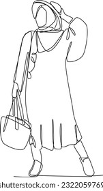 Best continuousline draw of a woman vacation to the beach. simple line, continuousline, vector, minimalist holiday concept.