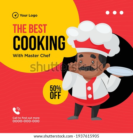 The best cooking with master chef banner design. Vector graphic illustration.