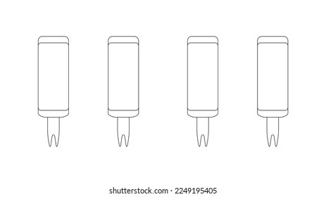 The best Corn Holder or corn fork, outline flat icon, isolated on white background. Vector illustration in trendy style. Editable graphic resources for many purposes.