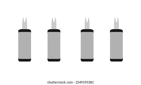 El mejor tenedor de maíz o tenedor de maíz, simple icono plano a color, aislado en fondo blanco. Ilustración vectorial en estilo moderno. Recursos gráficos editables para muchos fines.