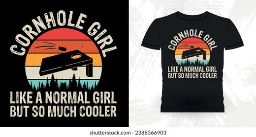 Best Cornhole Team Ever Funny Cornhole Player Retro Vintage Cornhole T-shirt Design