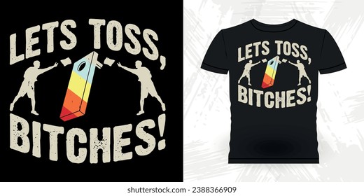 Best Cornhole Team Ever Funny Cornhole Player Retro Vintage Cornhole T-shirt Design