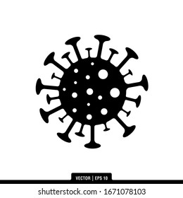 The best corona virus or bacteria icon design and illustration. High-quality vector illustration related to 2019-nCoV in trendy style with black color. Suitable for many purposes.