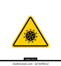 El mejor diseño e ilustración de icono de advertencia de virus corona. Ilustración vectorial de alta calidad relacionada con 2019-nCoV en estilo moderno. Adecuado para muchos propósitos.