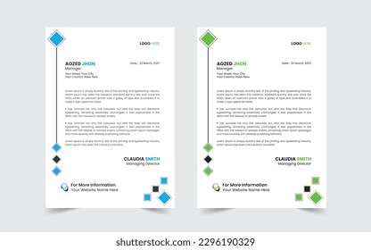 The Best Corporate Letterhead Template Design. Vector eco flyer, poster, brochure, magazine cover template. Modern green leaf, environment design. Business brochure flyer design layout template.