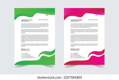 The Best Corporate Letterhead Template Design. Abstract vector layout background set. Flyer Layout with Geometric, poster flyer pamphlet brochure cover design layout space for photo background.