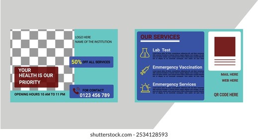 Best Corporate Medical Post Card Design| Premium Post Card Design| Best Invitation Post Card Design