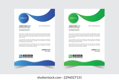 The Best Corporate Modern Letterhead Template Design. Vector eco flyer, poster, brochure, magazine cover template. Modern green leaf, environment design. 
Business brochure flyer design layout.