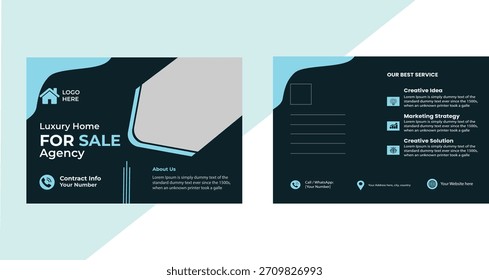 Mejor Tarjeta Postal Inmobiliaria Corporativa I Diseño De Tarjeta De Invitación I Plantilla De Vector Premium I Tarjeta Postal Comercial