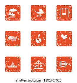 Best country icons set. Grunge set of 9 best country vector icons for web isolated on white background