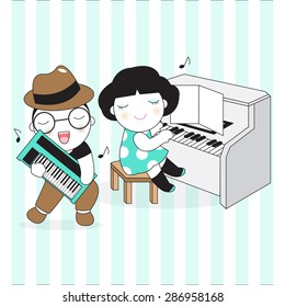 The Best Couple Duet illustration set