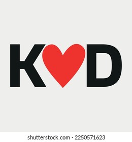 Best couple name K love D vector illustration