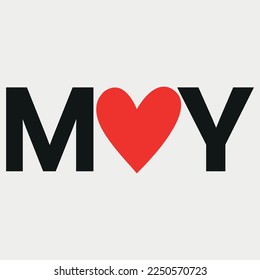 Best couple name M love Y vector illustration