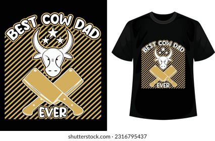 Best cow dad ever t-shirt design template. svg