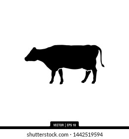 The best of Cow Silhouette icon vector, illustration logo template in trendy style. Suitable for many purposes.
