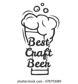 Best craft beer. Handmade Typographic Art for Poster Print Greeting Card T shirt apparel design, hand crafted vector illustration.