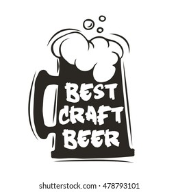 Best craft beer. Handmade Typographic Art for Poster Print Greeting Card T shirt apparel design, hand crafted vector illustration.