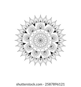 Best Creative Art Illustration of Mandala Design Intricate Pattern Symmetrical Artwork Detailed Ornament Colorful Abstract Spiritual Geometric Decorative Hand Drawn High Resolution