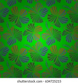 Best creative design for poster, flyer, presentation. Aloha Hawaii, Luau Party invitation on green background with hibiscus flowers. Aloha T-Shirt design. Vector seamless pattern.