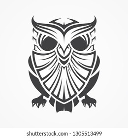 Best of the best creative graphic illustration owl line art template tribal vector silhouette concept design. Vector illustration EPS.8 EPS.10