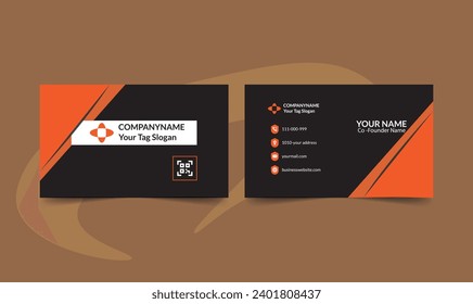 Mejor Diseño De Tarjeta De Negocio Moderna En Blanco Y Naranja Creativo