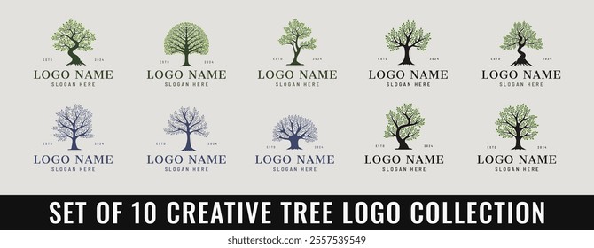 best creative tree logo collection set, perfect for company logos, business and branding.