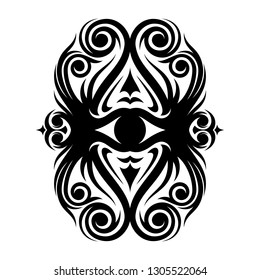Best creative vintage style vector floral eyes with ethnic tribal ornaments. Vector illustration EPS.8 EPS.10