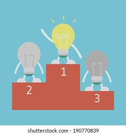 the best creative is winner, smart thinking concept, flat style