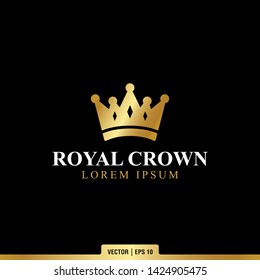 The best crown logo inspiration, vector template in luxury style with gold color. Suitable for any company.
