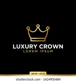The best crown logo inspiration, vector template in luxury style with gold color. Suitable for any company.
