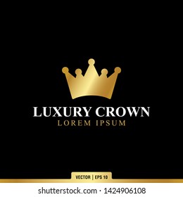 The best crown logo inspiration, vector template in luxury style with gold color. Suitable for any company.
