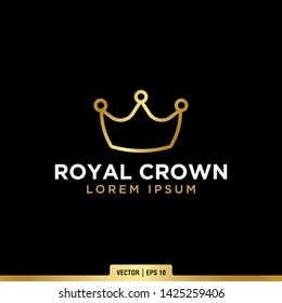 The best crown logo inspiration, vector template in luxury style with gold color. Suitable for any company.
