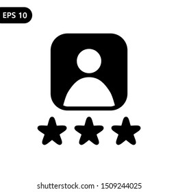 The best customer experience with stars satisfaction rating icon vector for review apps and websites
