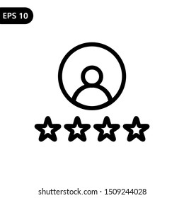 The best customer experience with stars satisfaction rating icon vector for review apps and websites