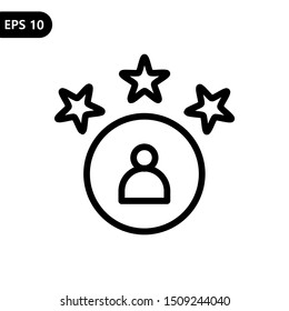 The best customer experience with stars satisfaction rating icon vector for review apps and websites