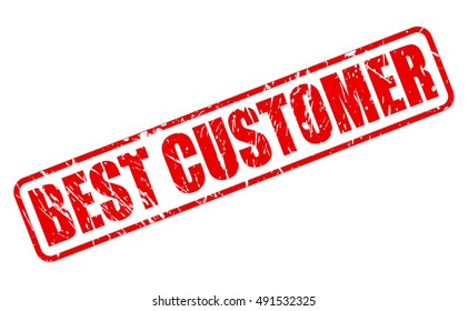 BEST CUSTOMER red stamp text on white