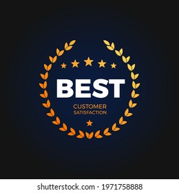 Best Customer Satisfaction Shopping Vector Label