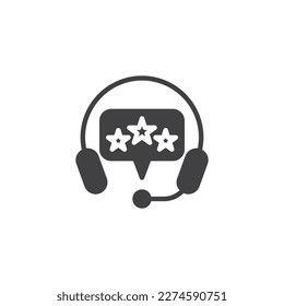 Best customer service vector icon. Call center rating filled flat sign for mobile concept and web design. Star feedback glyph icon. Symbol, logo illustration. Vector graphics