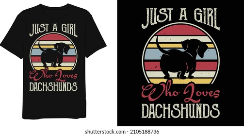 Best Dachshunds Dog Retro Vintage Distressed T-Shirt Design