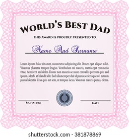 Best Dad Award. Border, frame. Superior design. With quality background. 
