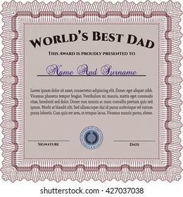 Best Dad Award Border Frame Quality Stock Vector (Royalty Free ...