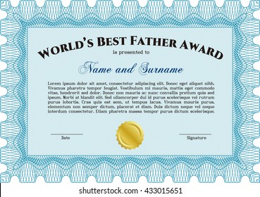 Best Dad Award Border Frame Superior Stock Vector (Royalty Free ...