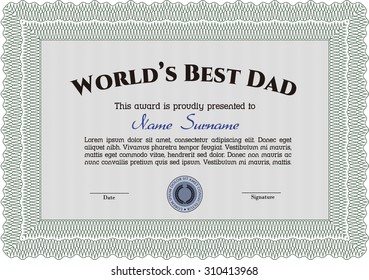 Best Dad Award. Excellent design. Customizable, Easy to edit and change colors. Quality background.