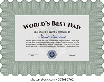 Best Dad Award. With quality background. Elegant design. Customizable, Easy to edit and change colors.