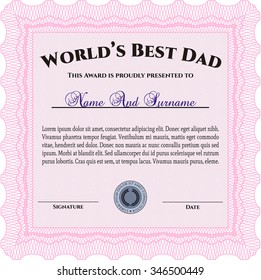 Best Dad Award. With quality background. Elegant design. Customizable, Easy to edit and change colors.