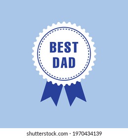 Best dad award ribbon rosette with text specially for father's day designs