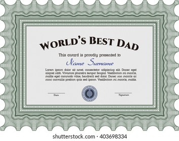 Best Dad Award Template Artistry Design Stock Vector (Royalty Free ...