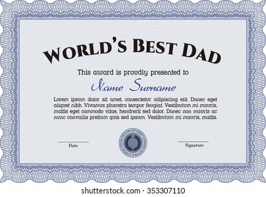 Best Dad Award Template Border Framecomplex Stock Vector (Royalty Free ...